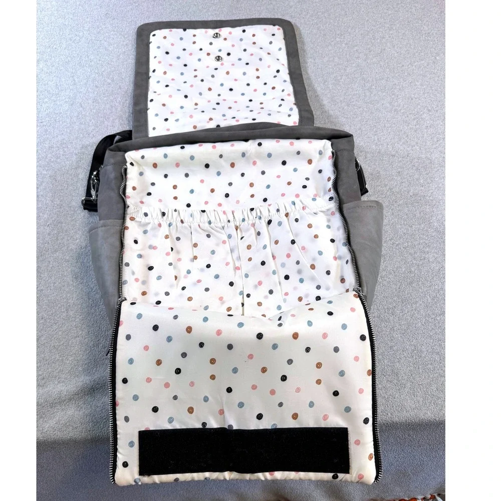 Petunia Pickle Bottom Diaper Bag Backpack Gray Changing Pad Included Baby Bag